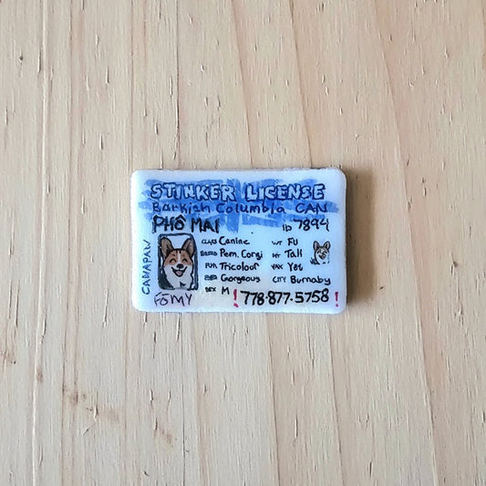 British Columbia driver's license collar charm - Lil Stinker Co.
